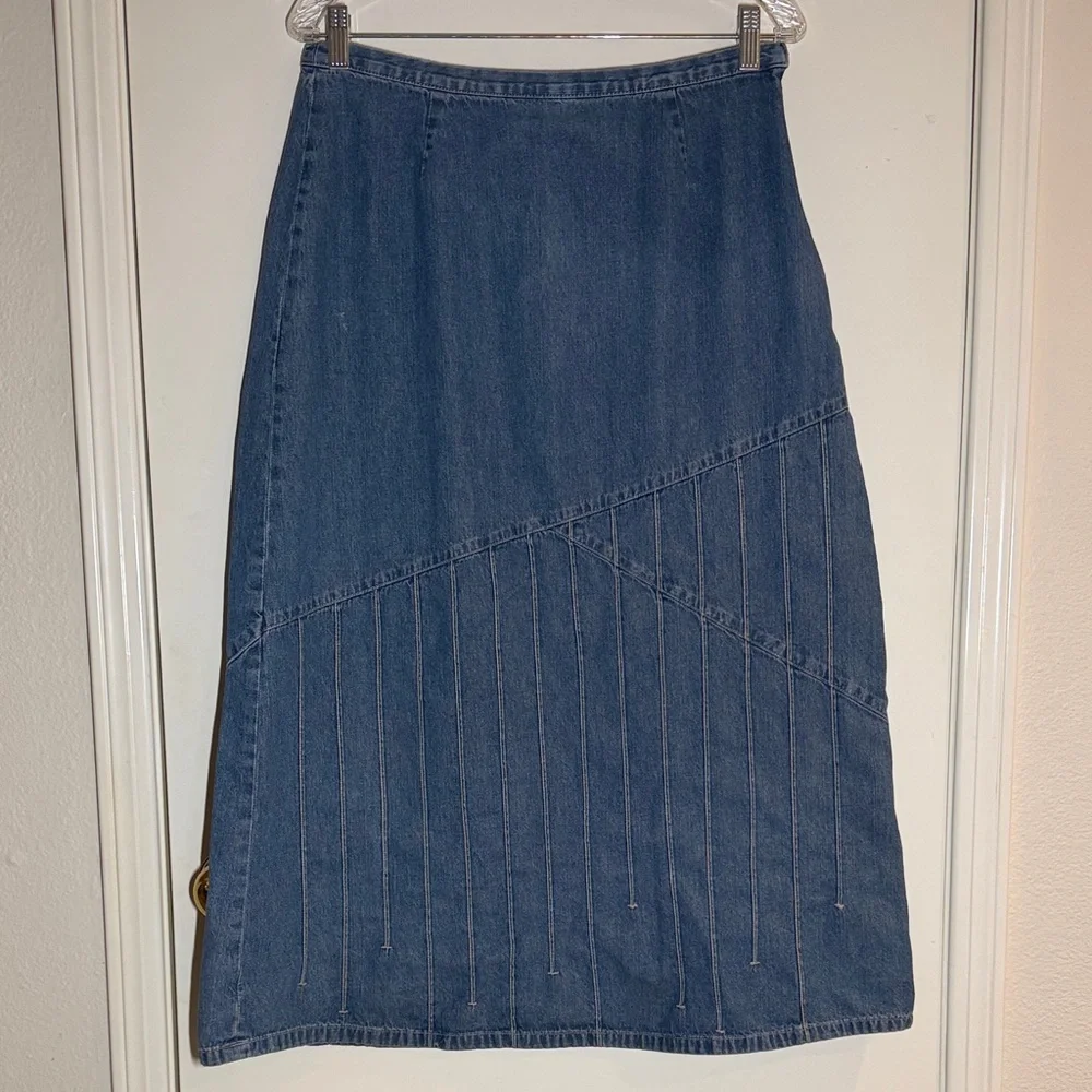 J. Jill Women’s Denim Skirt A-Line 100% Cotton